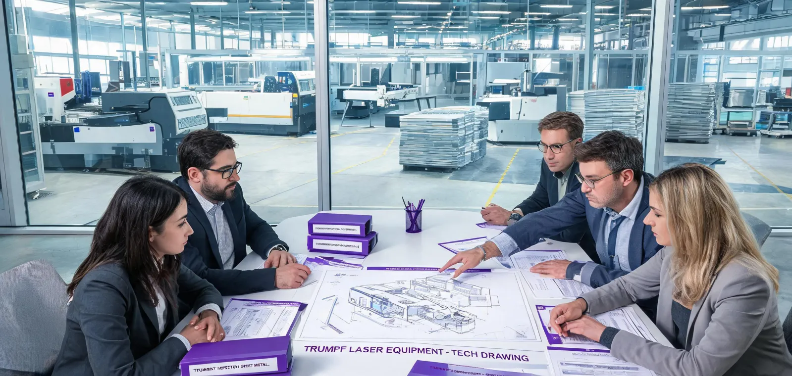 Trumpf Direct coordination team in an equipment planning office