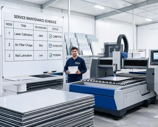 Laser machine service planning board