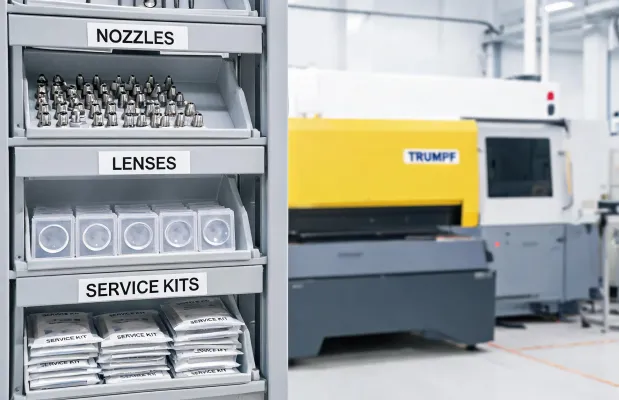 Laser spare parts shelf and service kit